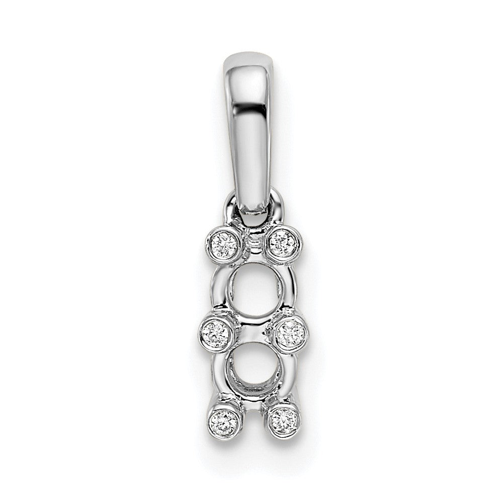 14K White Gold Family Jewelry Genuine Stone & Diamond Set Pendant