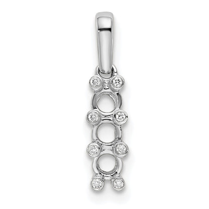 14K White Gold Family Jewelry Synthetic Stone & Diamond Set Pendant