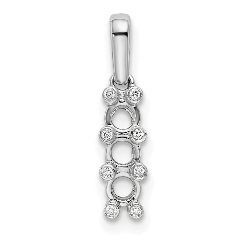 14K White Gold Family Jewelry Genuine Stone & Diamond Set Pendant