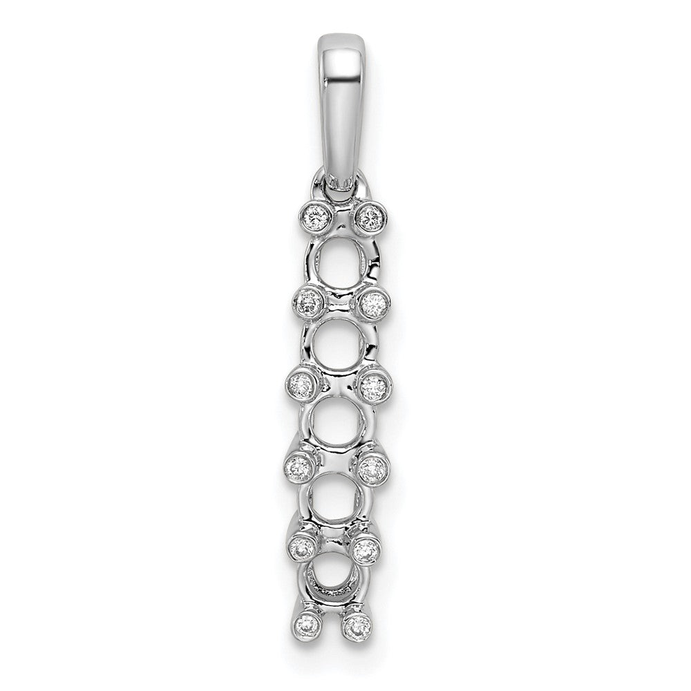 14K White Gold Family Jewelry Synthetic Stone & Diamond Set Pendant