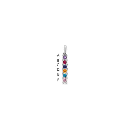 14K White Gold Family Jewelry Synthetic Stone & Diamond Set Pendant