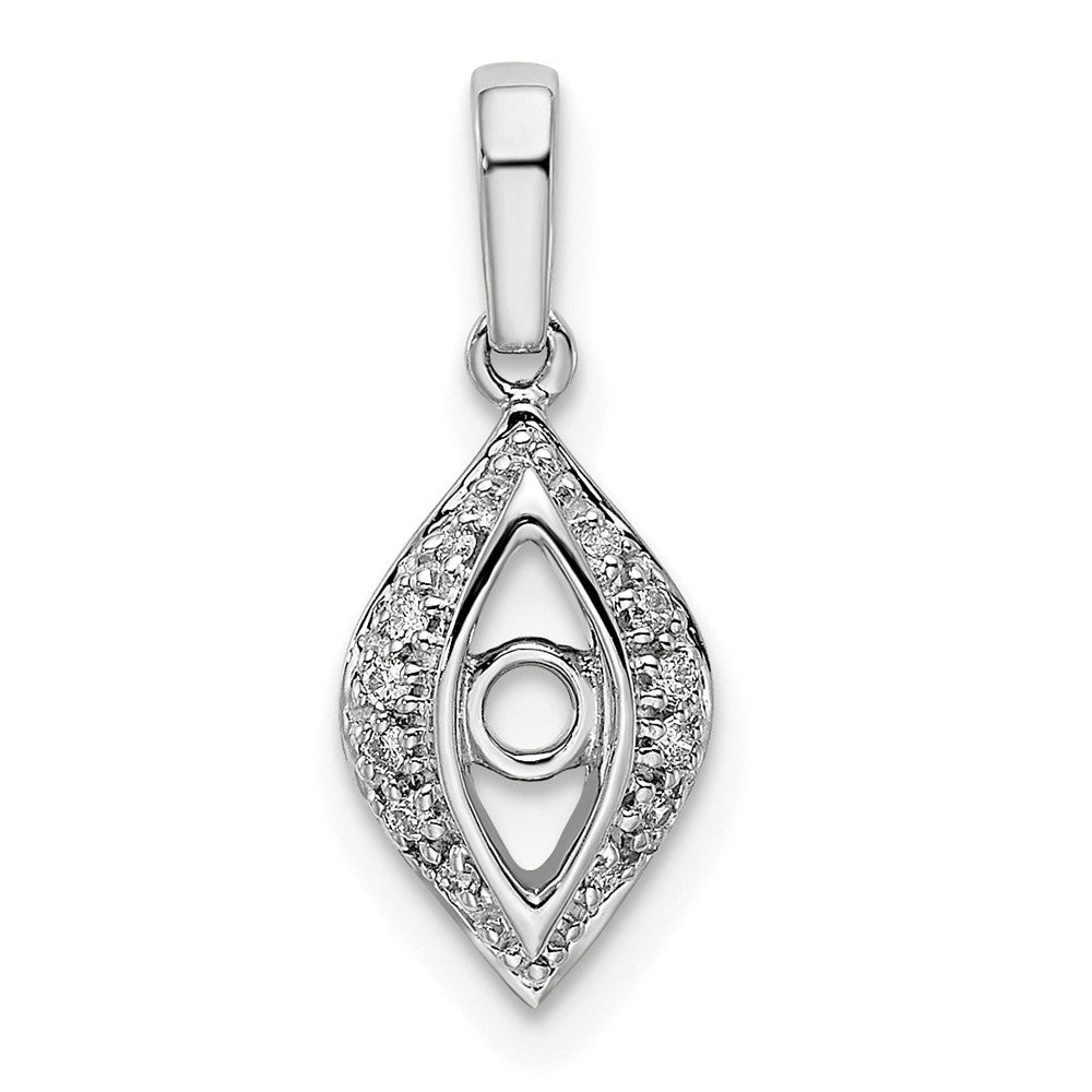 14K White Gold Family Jewelry Synthetic Stone & Diamond Set Pendant