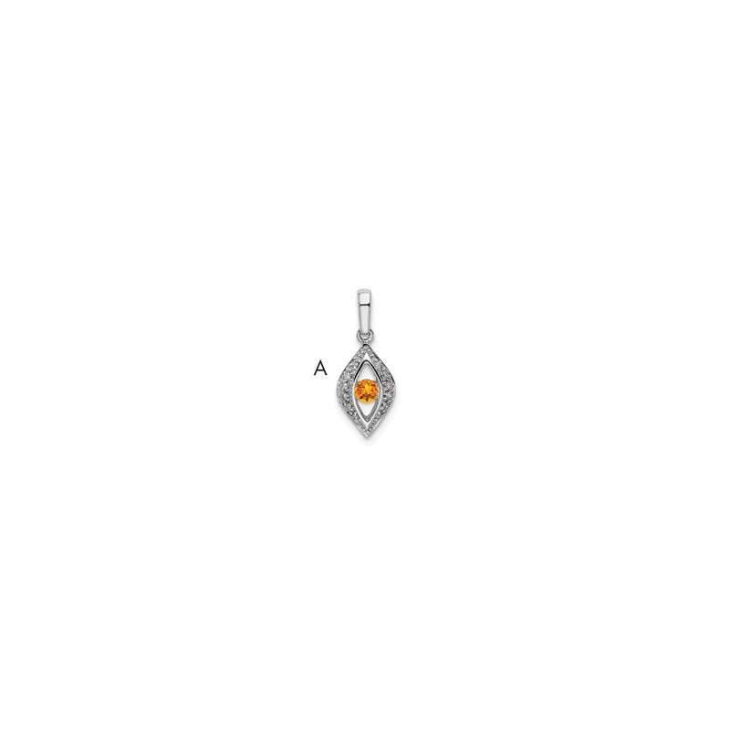 14K White Gold Family Jewelry Synthetic Stone & Diamond Set Pendant