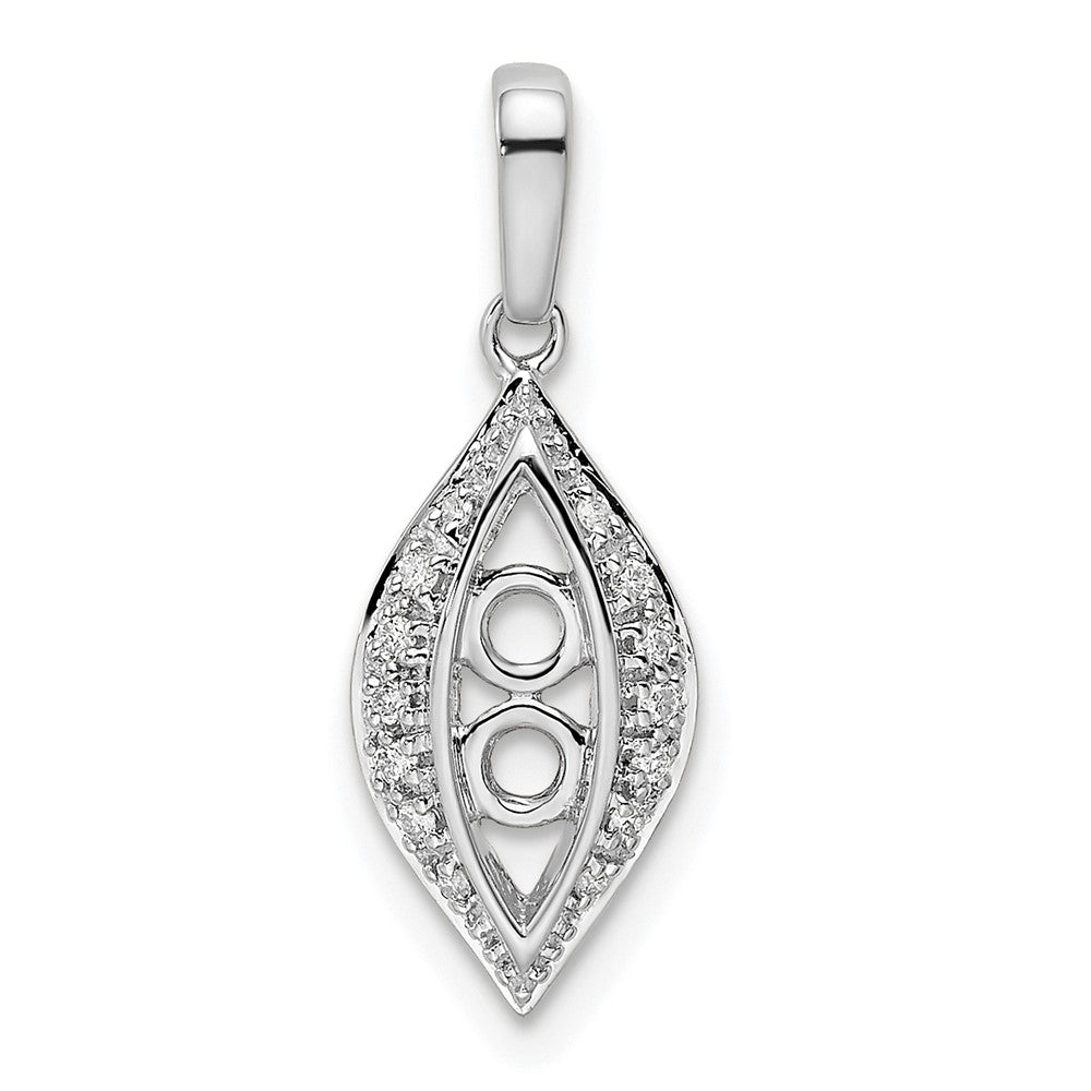 14K White Gold Family Jewelry Genuine Stone & Diamond Set Pendant