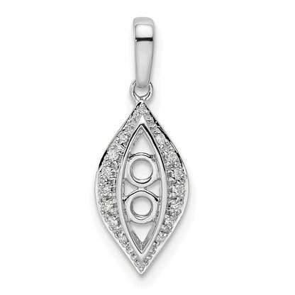 14K White Gold Family Jewelry Genuine Stone & Diamond Set Pendant