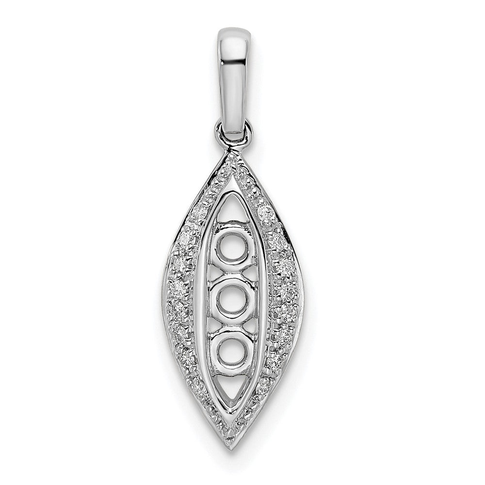 14K White Gold Family Jewelry Synthetic Stone & Diamond Set Pendant