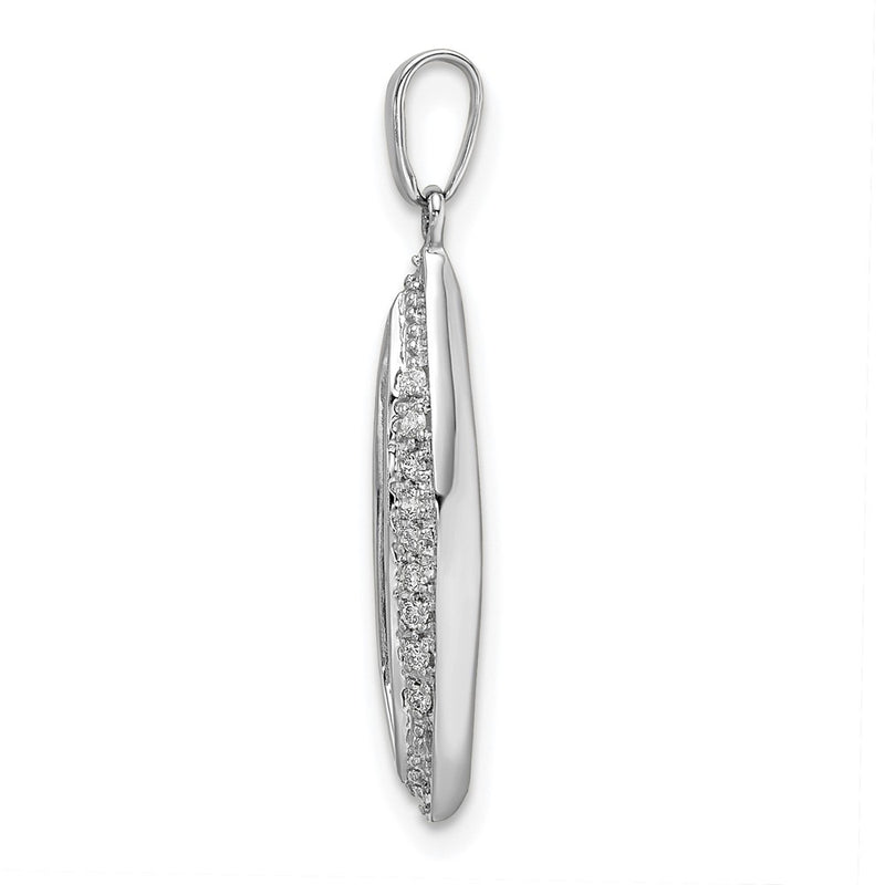 14K White Gold Family Jewelry Genuine Stone & Diamond Set Pendant