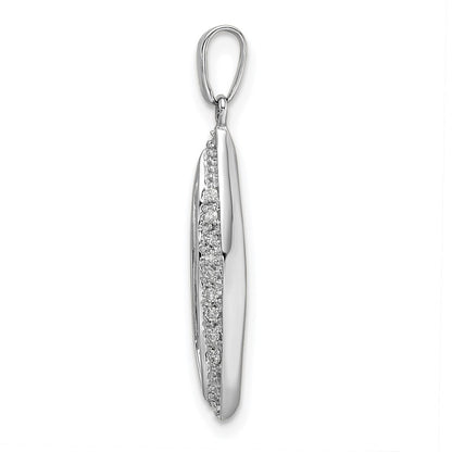 14K White Gold Family Jewelry Synthetic Stone & Diamond Set Pendant