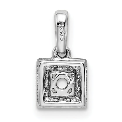 14k White Gold Family Jewelry Diamond Semi-Set Pendant