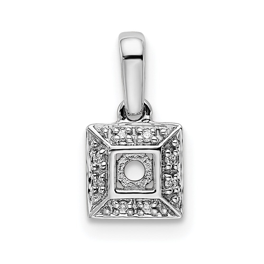 14K White Gold Family Jewelry Genuine Stone & Diamond Set Pendant