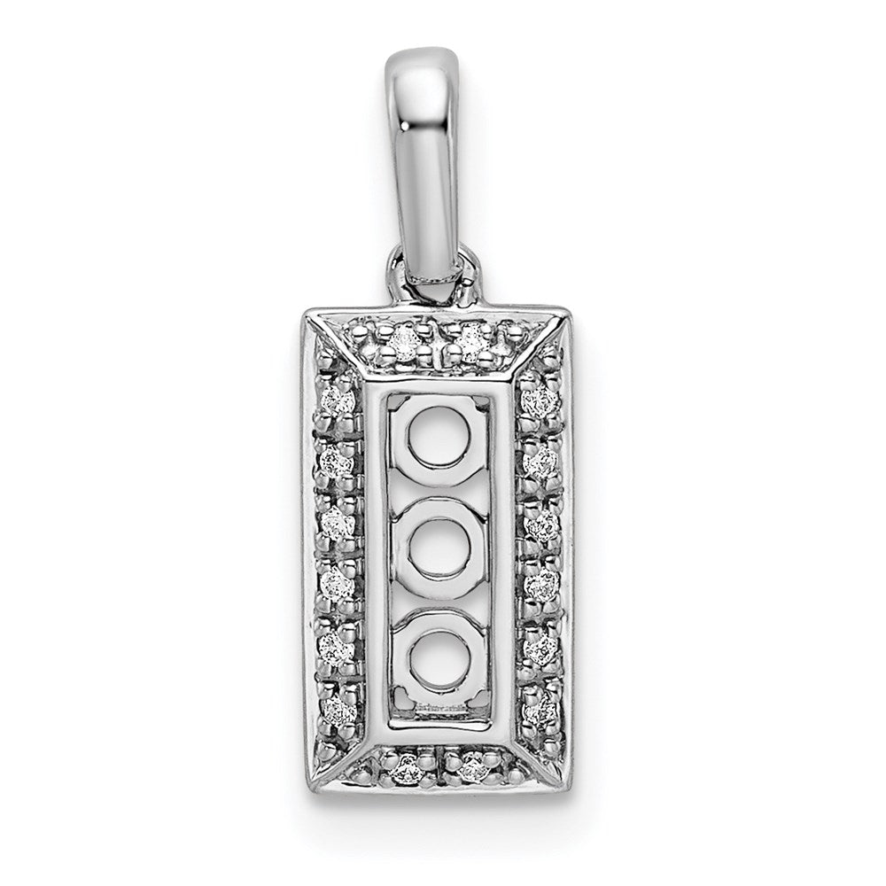 14K White Gold Family Jewelry Synthetic Stone & Diamond Set Pendant