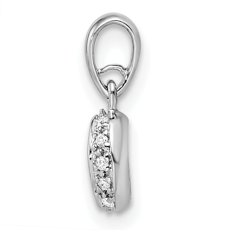 14k White Gold Family Jewelry Diamond Semi-Set Pendant