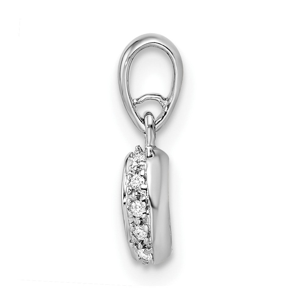 14K White Gold Family Jewelry Genuine Stone & Diamond Set Pendant