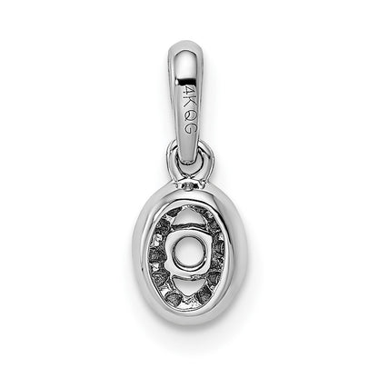 14K White Gold Family Jewelry Synthetic Stone & Diamond Set Pendant