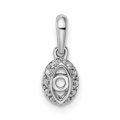 14K White Gold Family Jewelry Synthetic Stone & Diamond Set Pendant