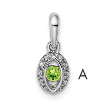 14k White Gold Family Jewelry Diamond Semi-Set Pendant