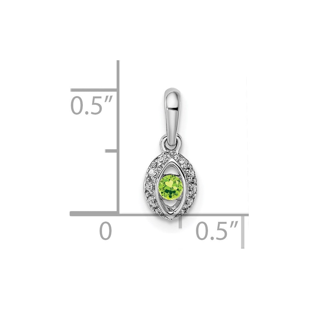 14K White Gold Family Jewelry Genuine Stone & Diamond Set Pendant