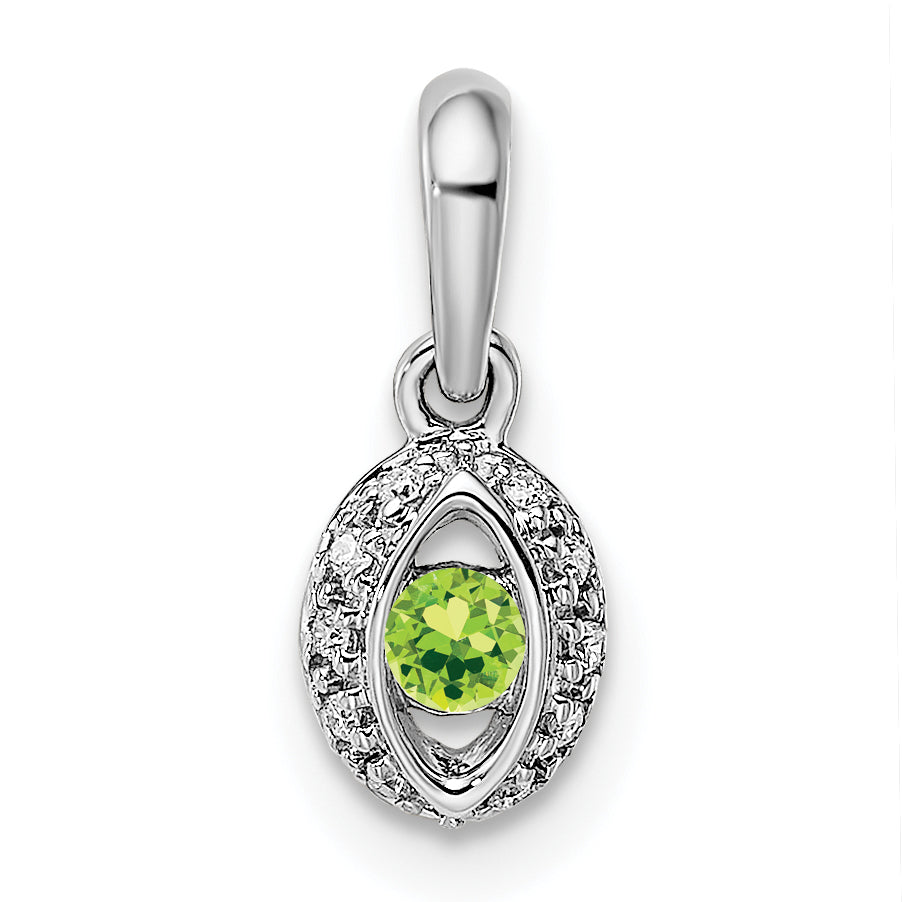 14k White Gold Family Jewelry Diamond Semi-Set Pendant