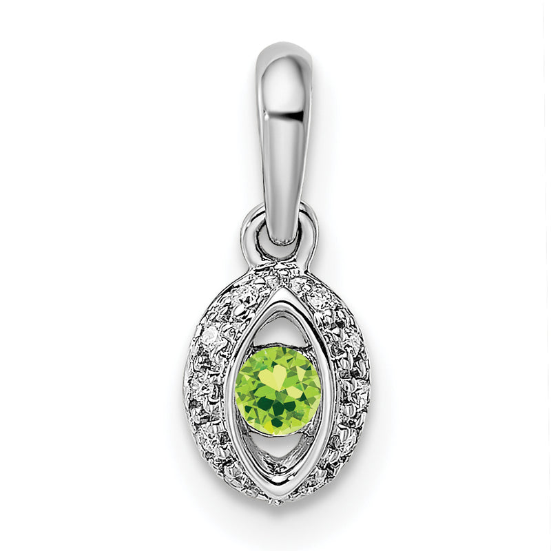 14k White Gold Family Jewelry Diamond Semi-Set Pendant