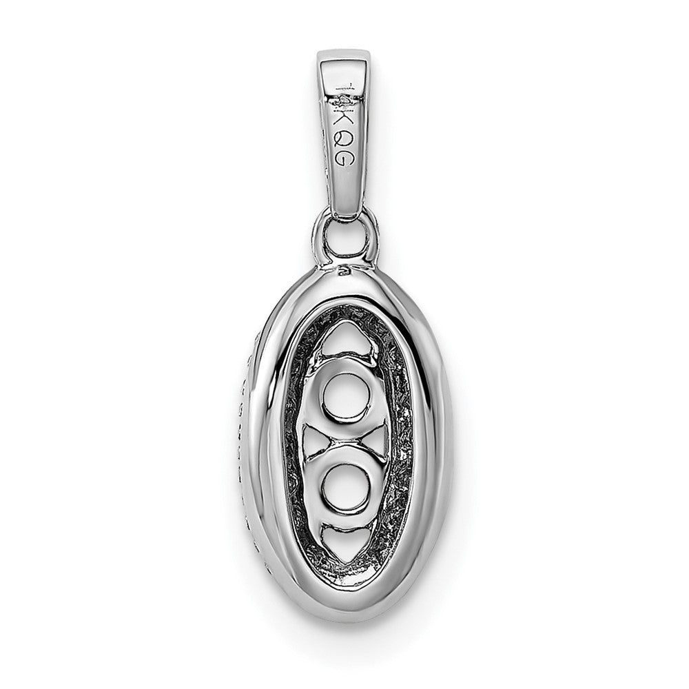 14K White Gold Family Jewelry Synthetic Stone & Diamond Set Pendant
