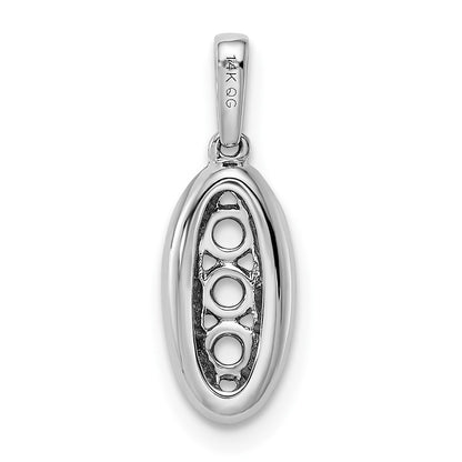 14K White Gold Family Jewelry Genuine Stone & Diamond Set Pendant