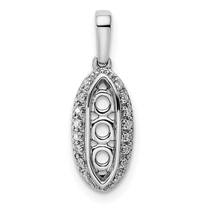 14K White Gold Family Jewelry Genuine Stone & Diamond Set Pendant