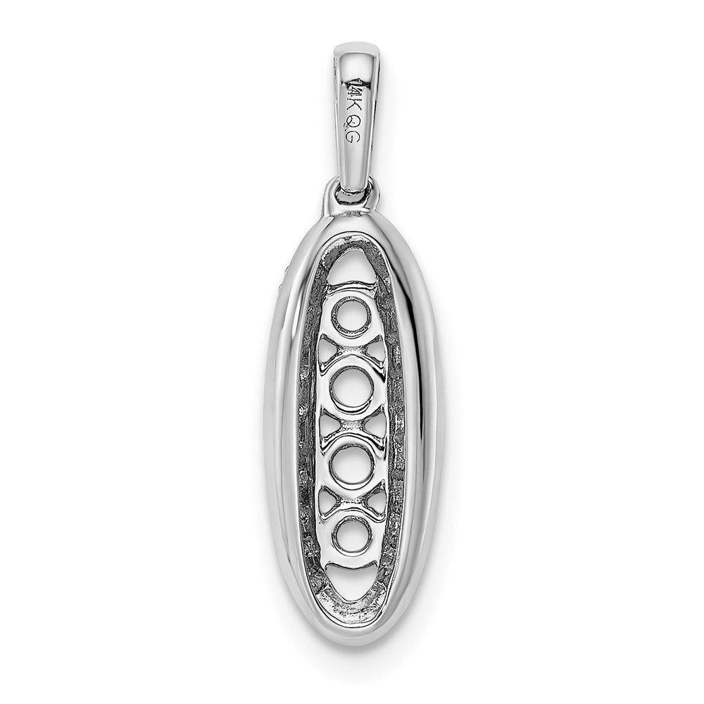 14K White Gold Family Jewelry Synthetic Stone & Diamond Set Pendant