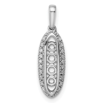 14K White Gold Family Jewelry Genuine Stone & Diamond Set Pendant