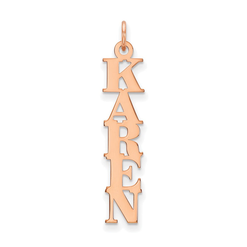 Rose Plated Sterling Silver/Rose Name Plate Charm