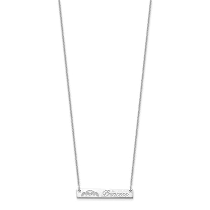 14K White Gold Small Customized Bar Necklace