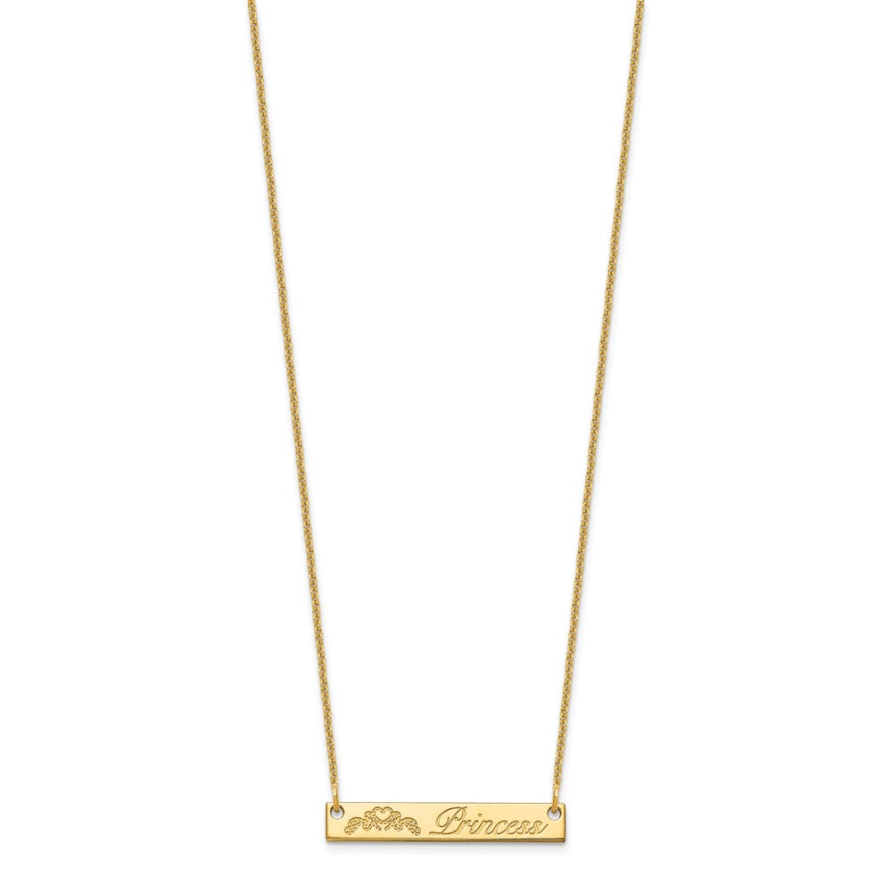 14K Yellow Gold Small Customized Bar Necklace