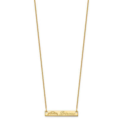 14K Yellow Gold Small Customized Bar Necklace