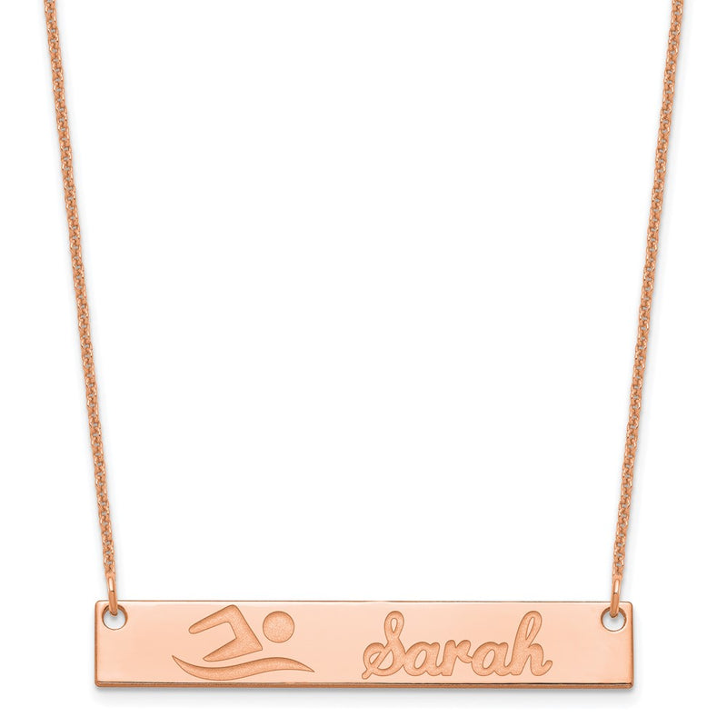 14K Rose Gold Medium Customized Bar Necklace