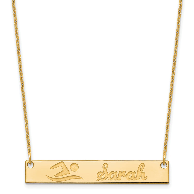 14K Yellow Gold Medium Customized Bar Necklace