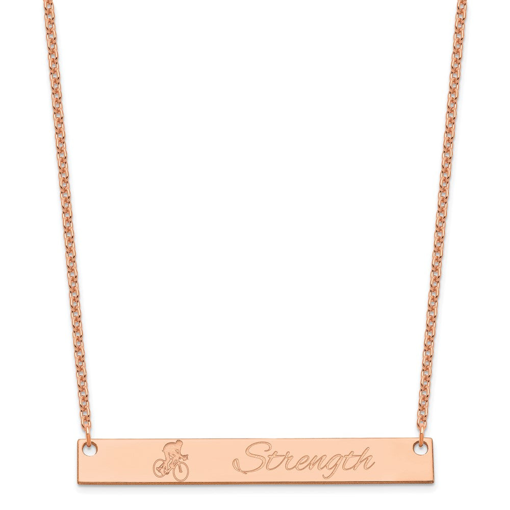 Rose Plated Sterling Silver/Rose Large Customized Bar Necklace