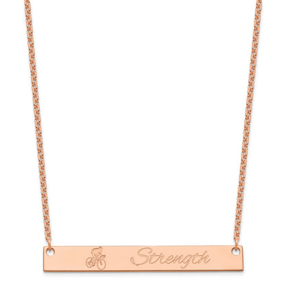 Rose Plated Sterling Silver/Rose Large Customized Bar Necklace