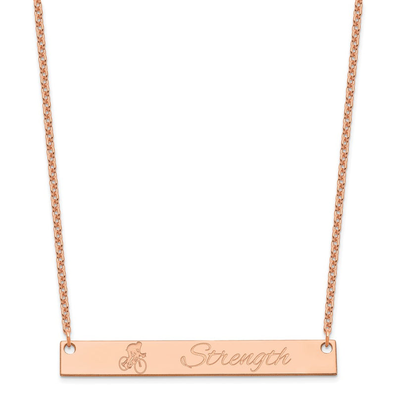 Rose Plated Sterling Silver/Rose Large Customized Bar Necklace