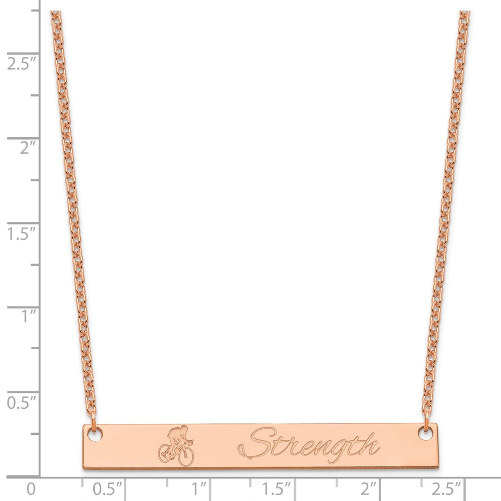 Rose Plated Sterling Silver/Rose Large Customized Bar Necklace