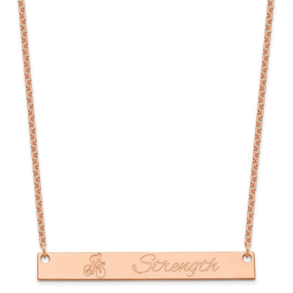 Rose Plated Sterling Silver/Rose Large Customized Bar Necklace