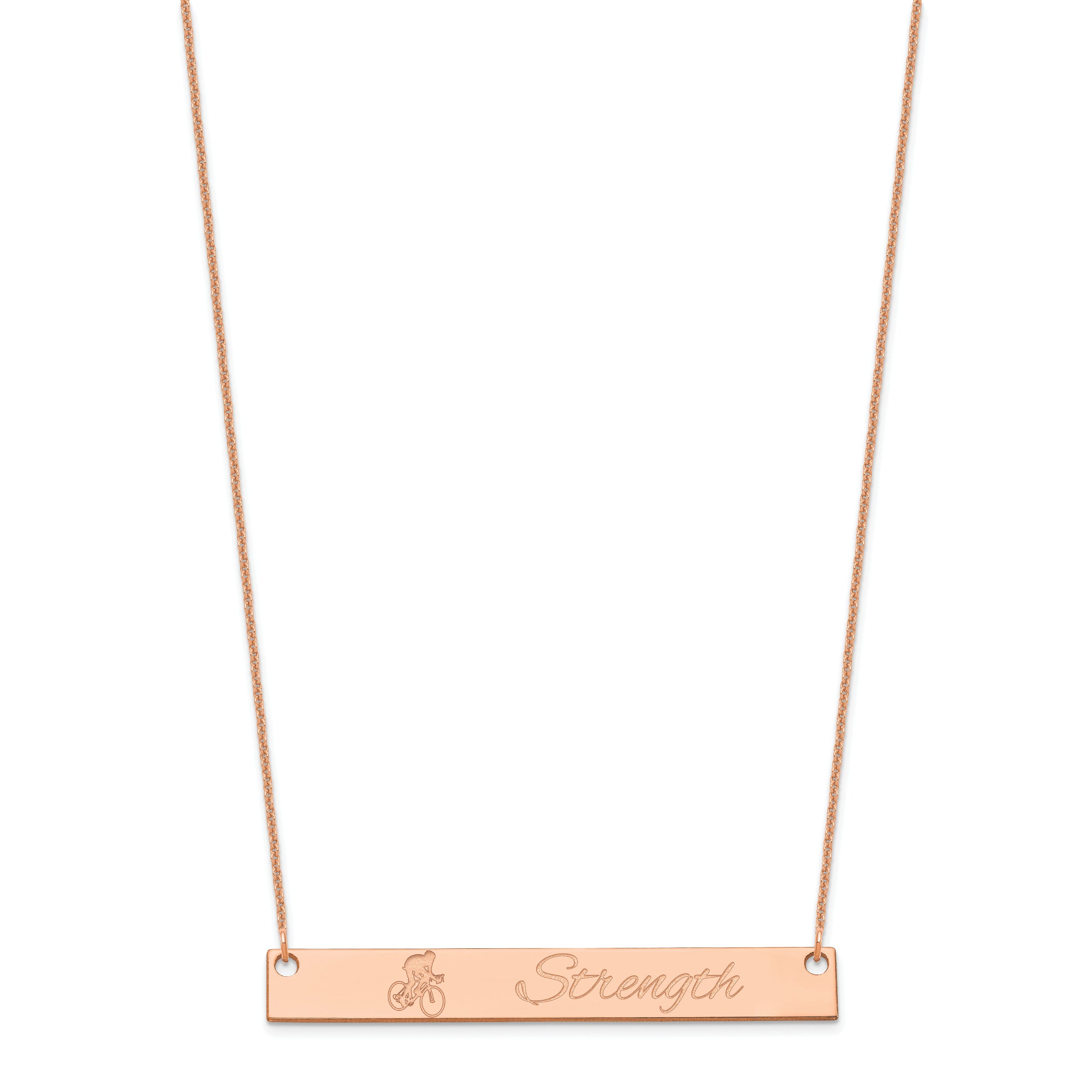 14K Rose Gold Large Customized Bar Necklace