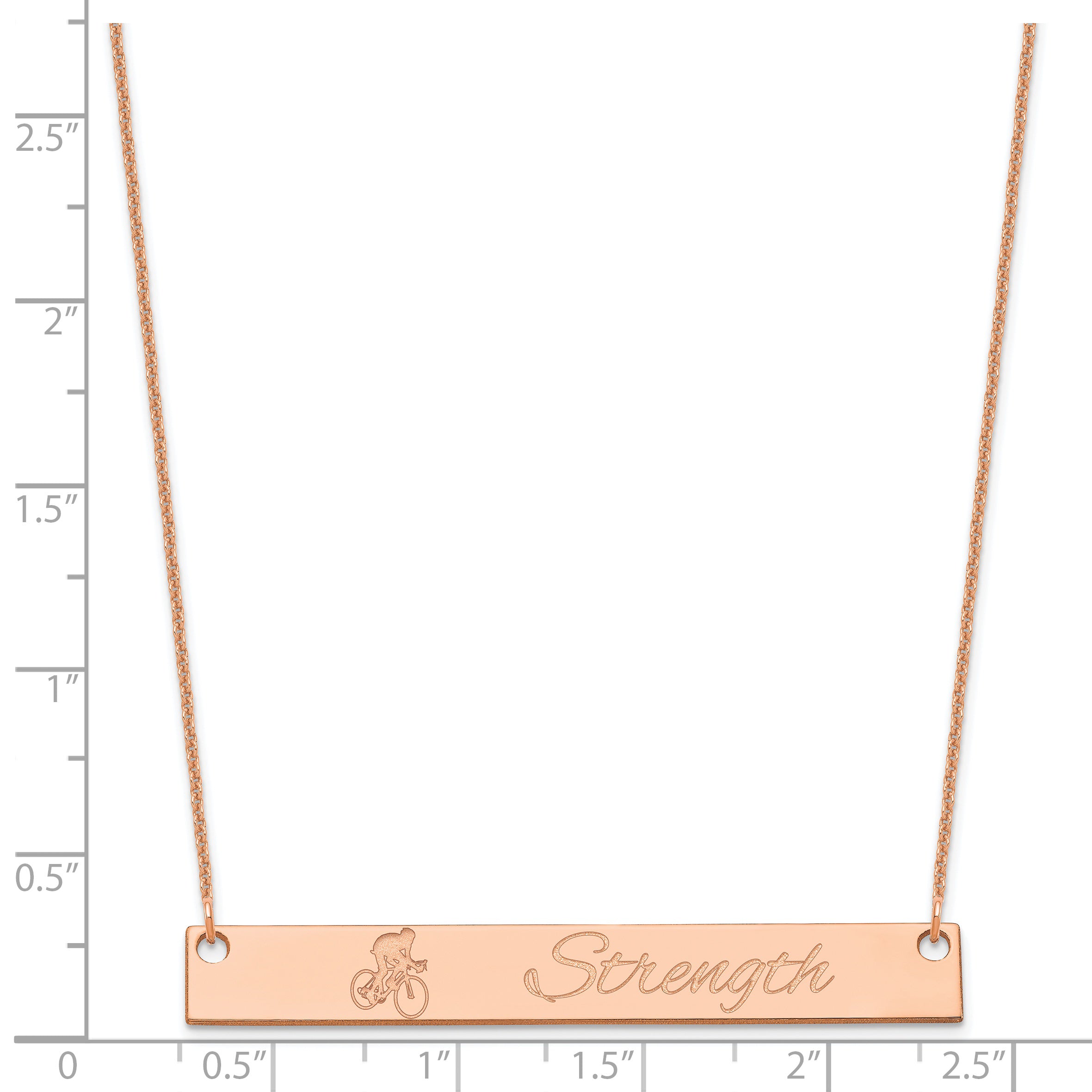 14K Rose Gold Large Customized Bar Necklace
