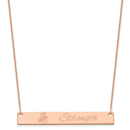 14K Rose Gold Large Customized Bar Necklace