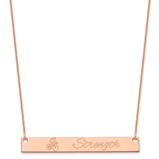 14K Rose Gold Large Customized Bar Necklace