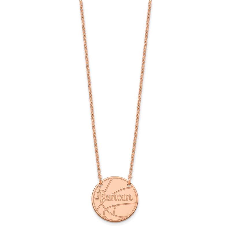 Rose Plated Sterling Silver/Rose Small Customized Circle Necklace
