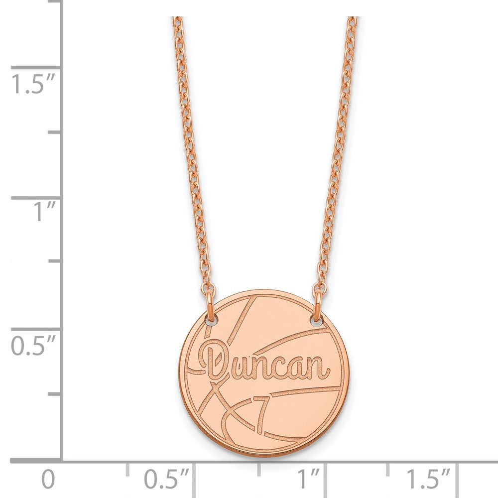 Rose Plated Sterling Silver/Rose Small Customized Circle Necklace