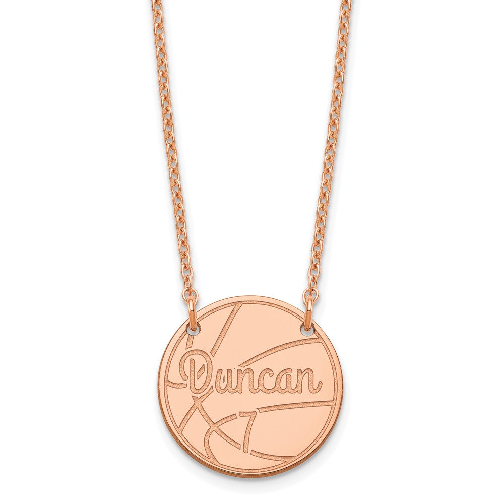 Rose Plated Sterling Silver/Rose Small Customized Circle Necklace