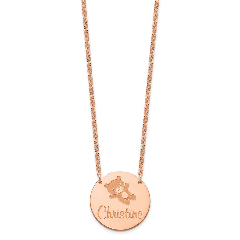 Gold Plated Sterling Silver/Rose Medium Customized Circle Necklace