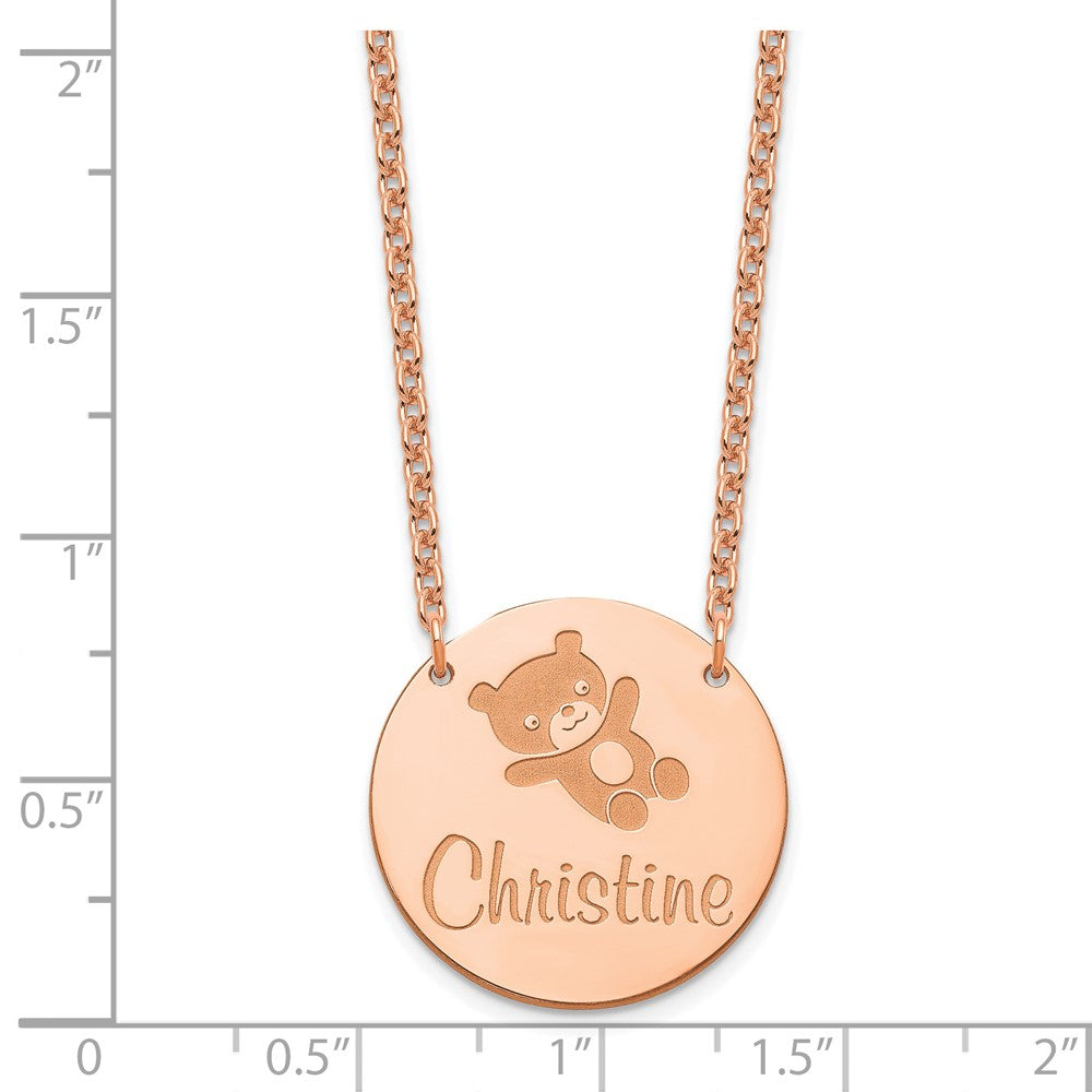 Gold Plated Sterling Silver/Rose Medium Customized Circle Necklace
