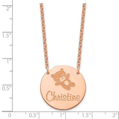 Gold Plated Sterling Silver/Rose Medium Customized Circle Necklace