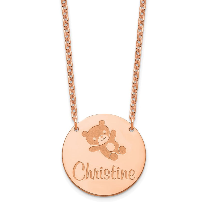 Gold Plated Sterling Silver/Rose Medium Customized Circle Necklace